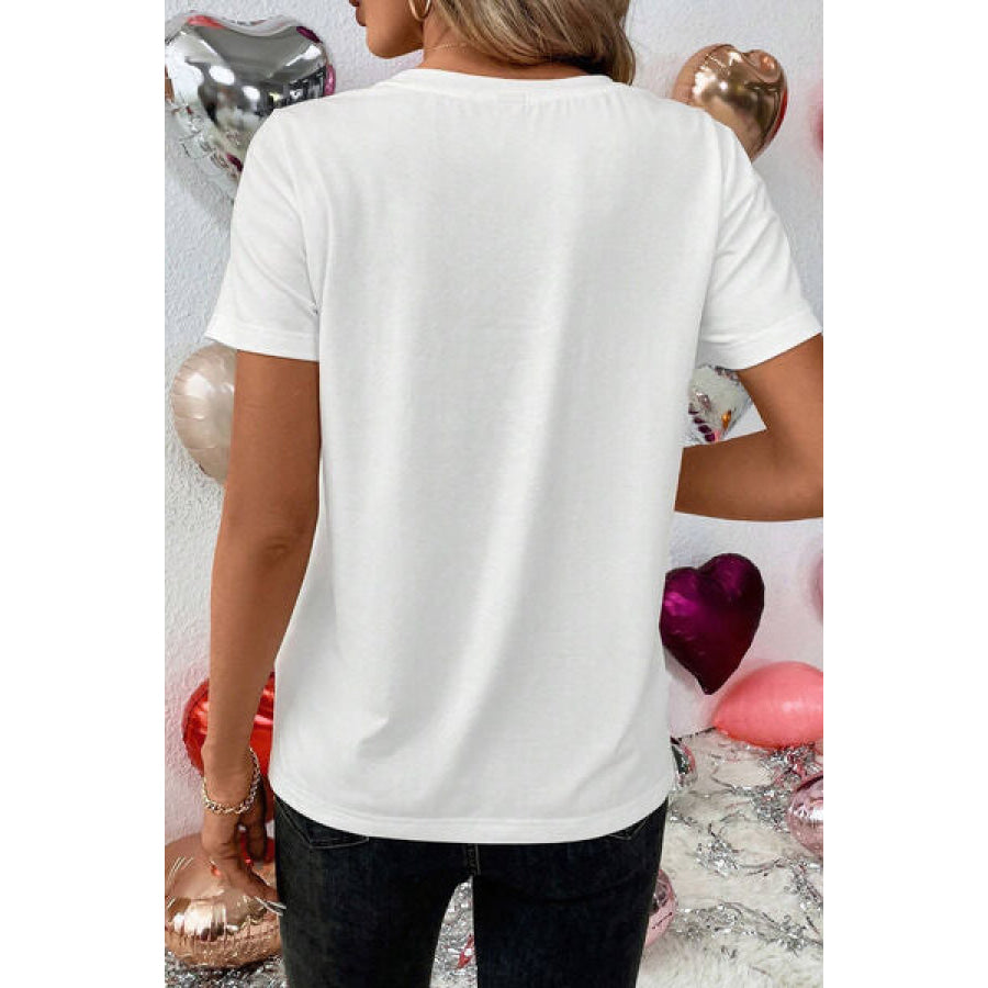 XOXO Lip Graphic Round Neck T - Shirt Apparel and Accessories