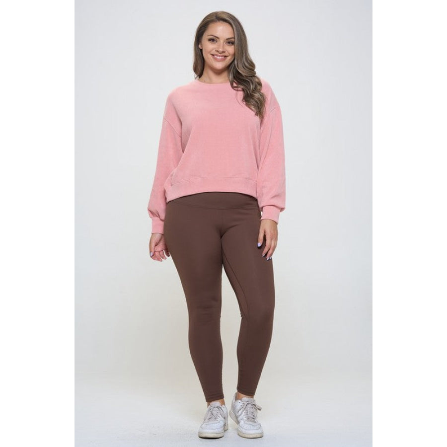 Yelete Full Size Fleece Lined High Waisted Leggings Apparel and Accessories