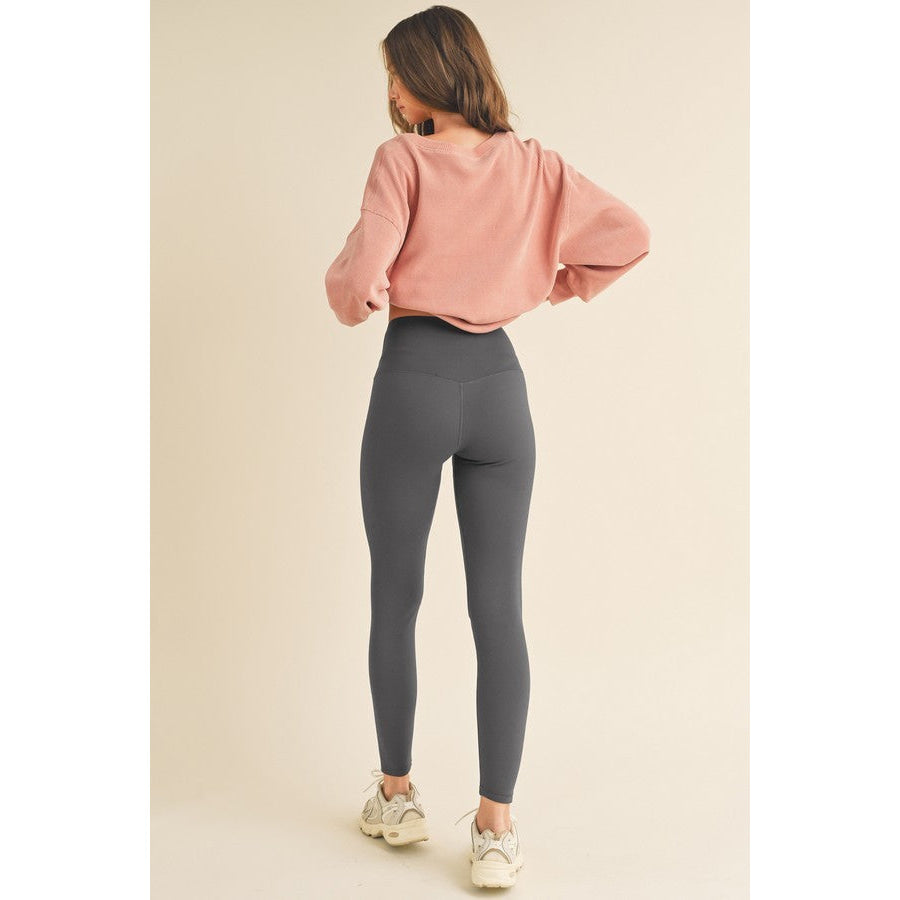 Yelete Full Size Fleece Lined High Waisted Leggings Gray / S Apparel and Accessories