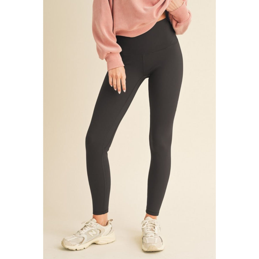 Yelete Full Size Fleece Lined High Waisted Leggings Black / S Apparel and Accessories