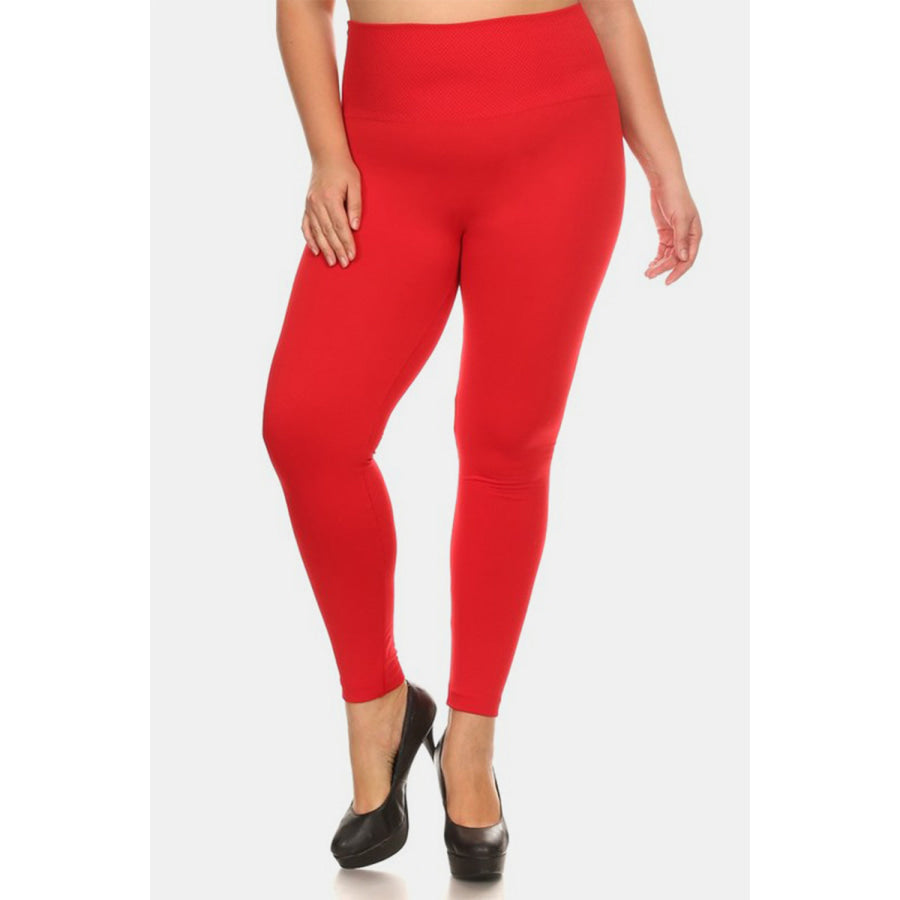 Yelete Full Size Seamless High Waist Fleece Leggings Apparel and Accessories