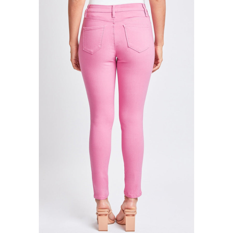 YMI Jeanswear Full Size Hyperstretch Mid - Rise Skinny Pants Flami - Flamingo / S Apparel and Accessories