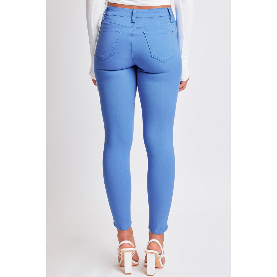 YMI Jeanswear Full Size Hyperstretch Mid - Rise Skinny Pants Blue / S Apparel and Accessories