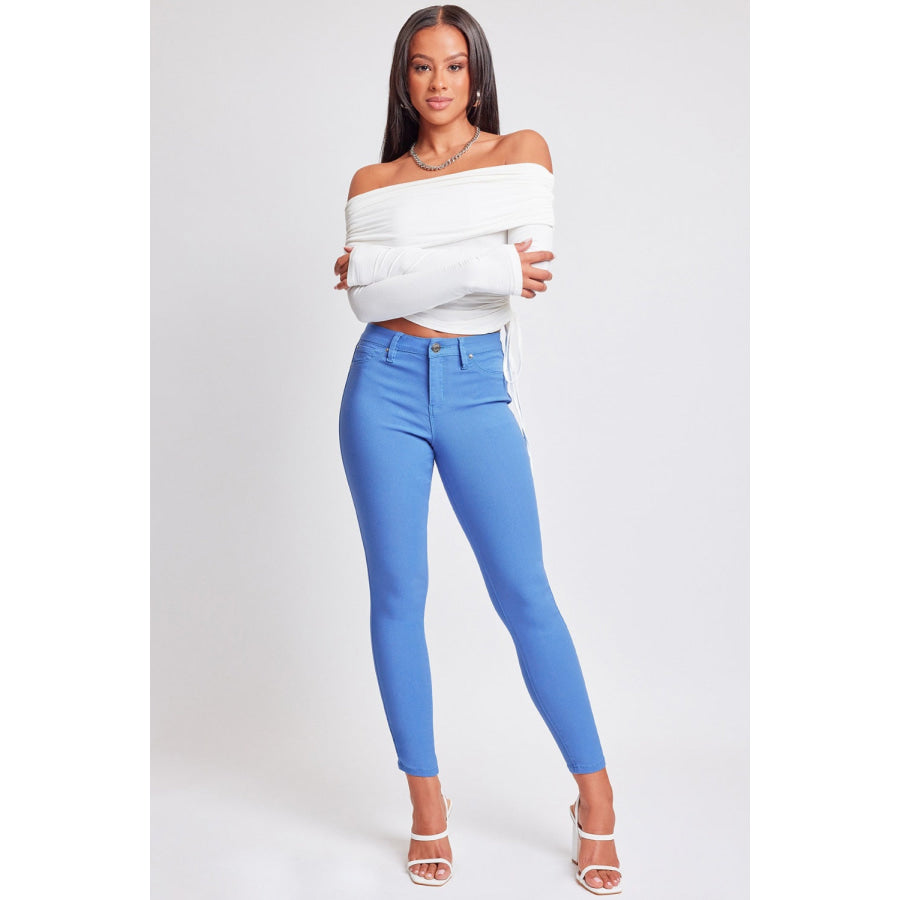 YMI Jeanswear Full Size Hyperstretch Mid - Rise Skinny Pants Blue / S Apparel and Accessories