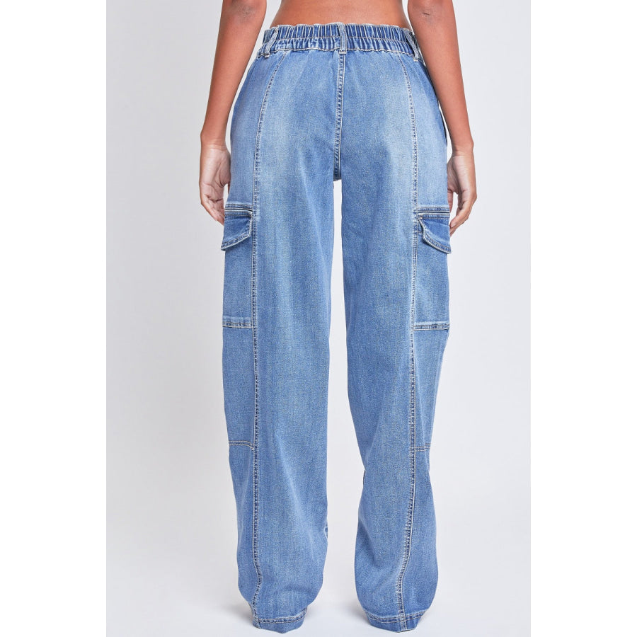 YMI Jeanswear High-Rise Straight Cargo Jeans Apparel and Accessories