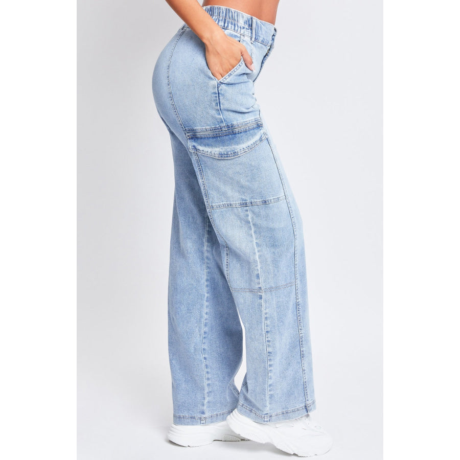 YMI Jeanswear High-Rise Straight Cargo Jeans Apparel and Accessories