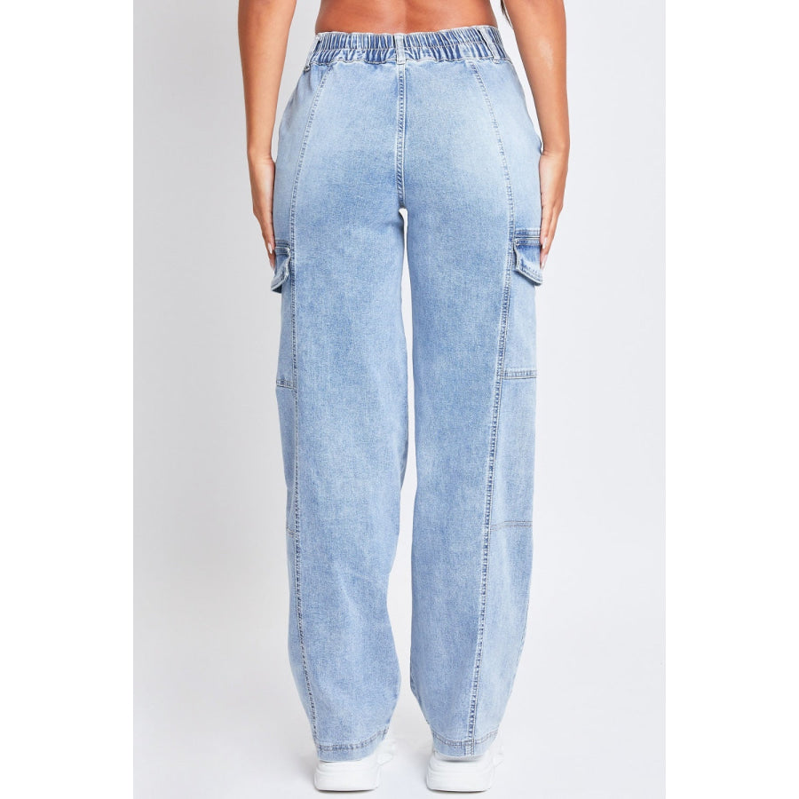 YMI Jeanswear High-Rise Straight Cargo Jeans Apparel and Accessories