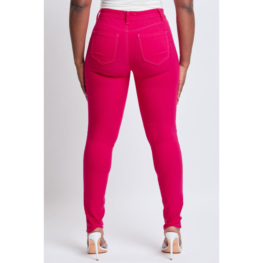 YMI Jeanswear Hyperstretch Mid-Rise Skinny Jeans Neon Pink / S Apparel and Accessories