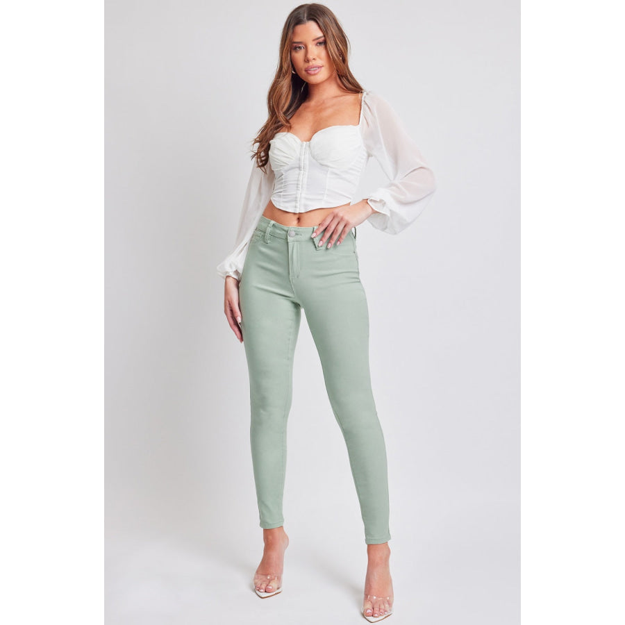 YMI Jeanswear Hyperstretch Mid - Rise Skinny Jeans Jade / S Apparel and Accessories