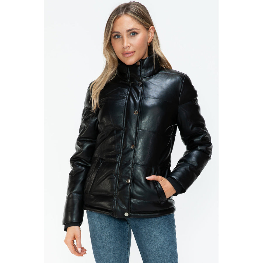 YMI Pocketed Zip Up Turtleneck Puffer Jacket Apparel and Accessories