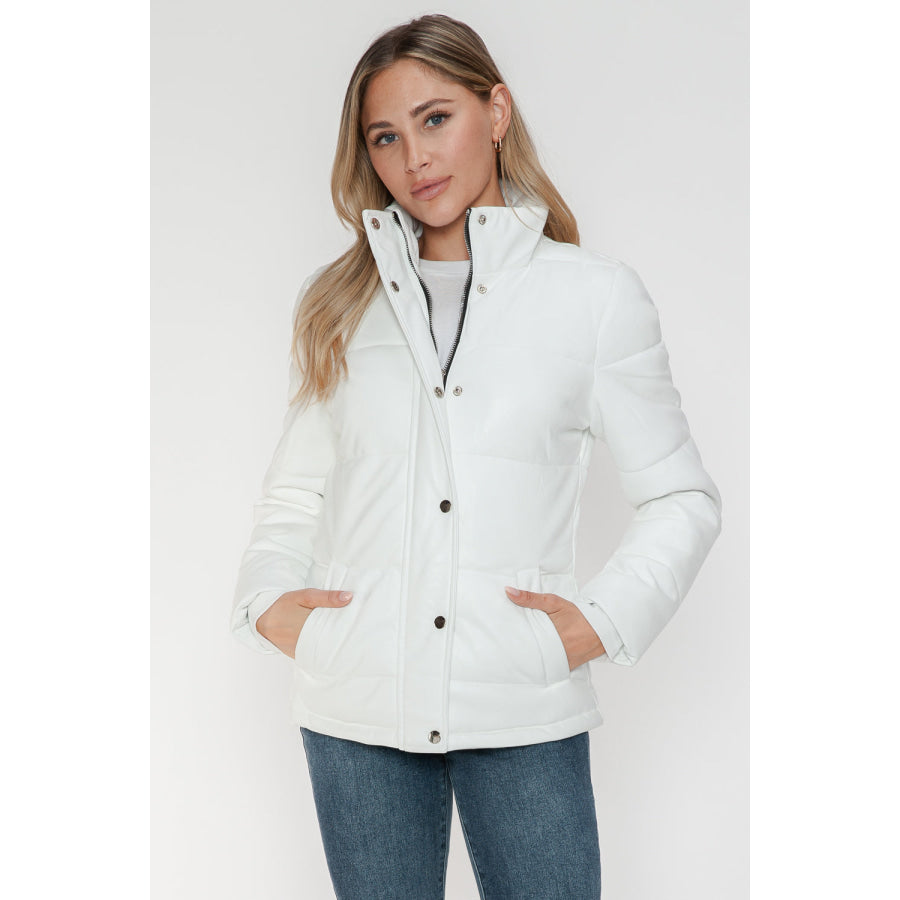 YMI Pocketed Zip Up Turtleneck Puffer Jacket Apparel and Accessories