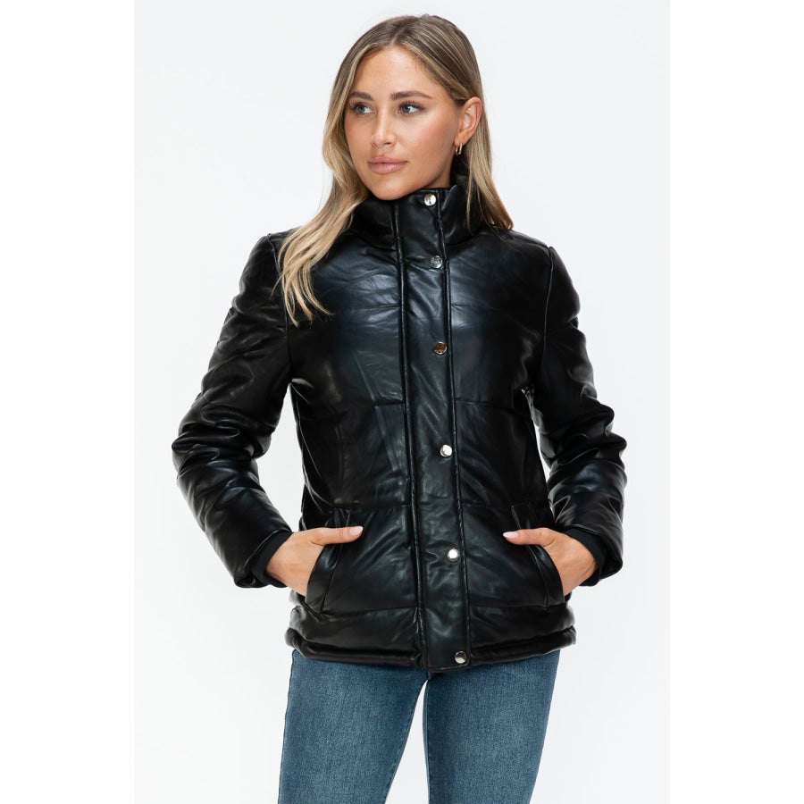 YMI Pocketed Zip Up Turtleneck Puffer Jacket Apparel and Accessories