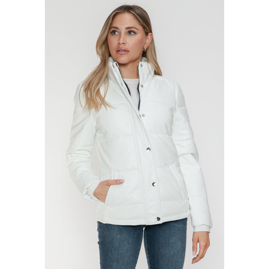 YMI Pocketed Zip Up Turtleneck Puffer Jacket Apparel and Accessories