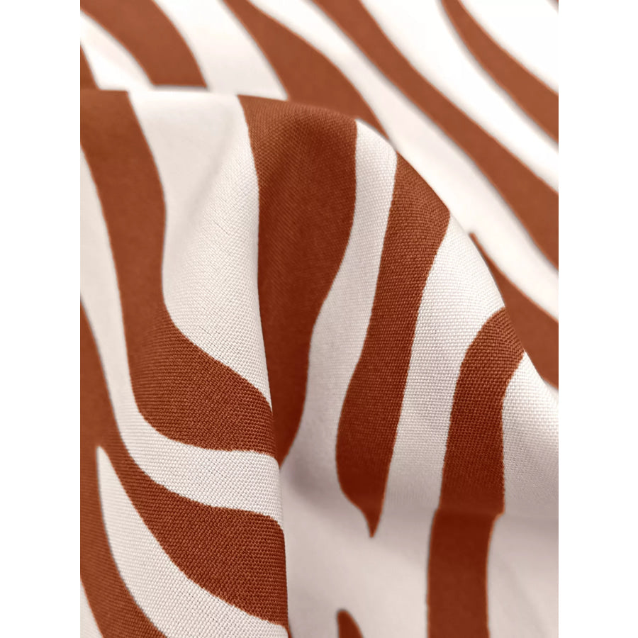 Zebra Print Relaxed Fit Top and Pants Two-Piece Set Apparel and Accessories