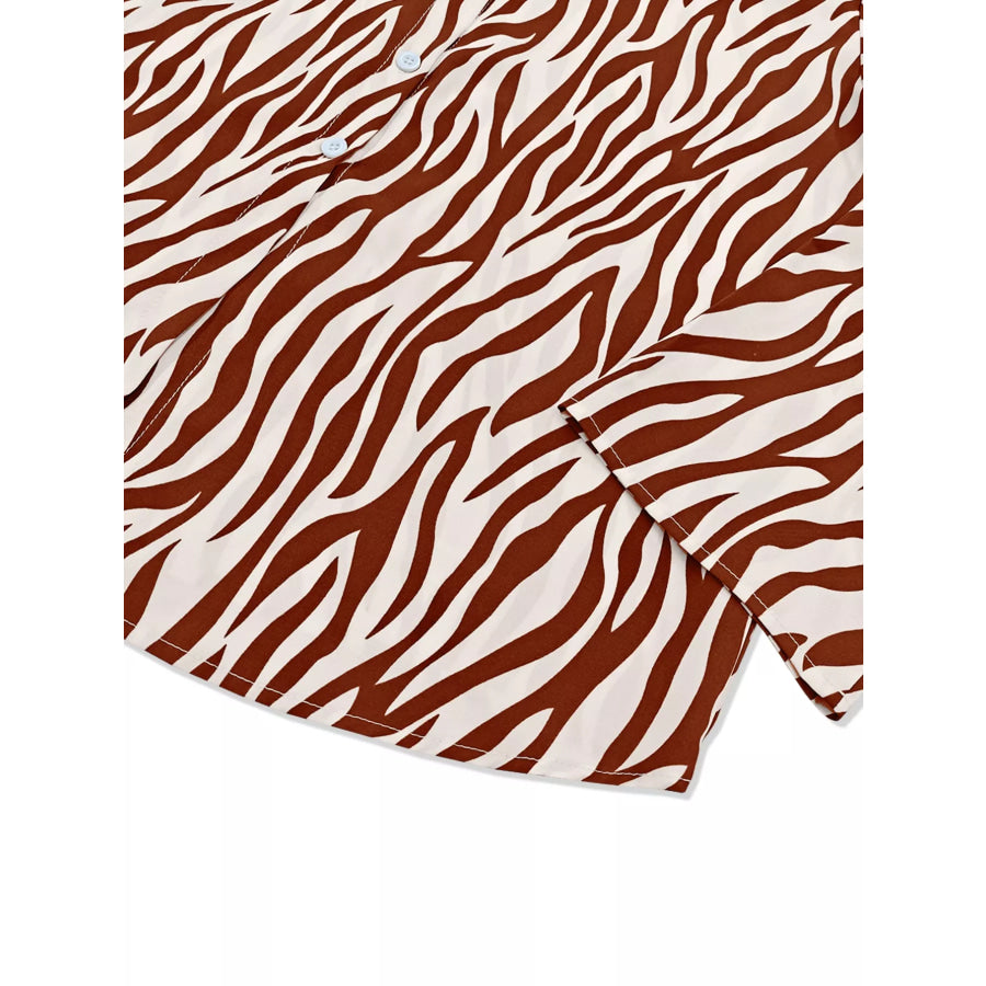 Zebra Print Relaxed Fit Top and Pants Two-Piece Set Apparel and Accessories
