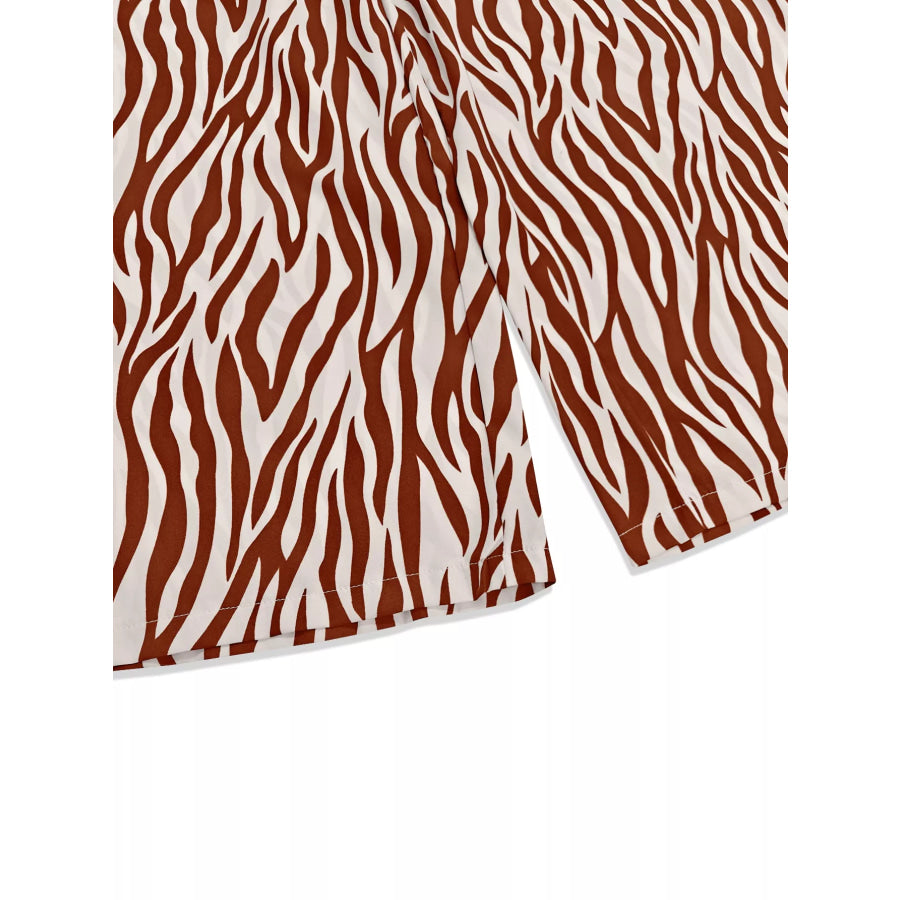 Zebra Print Relaxed Fit Top and Pants Two-Piece Set Apparel and Accessories