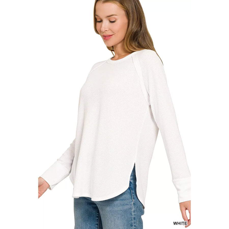 Zenana Baby Waffle Long Sleeve Top Apparel and Accessories