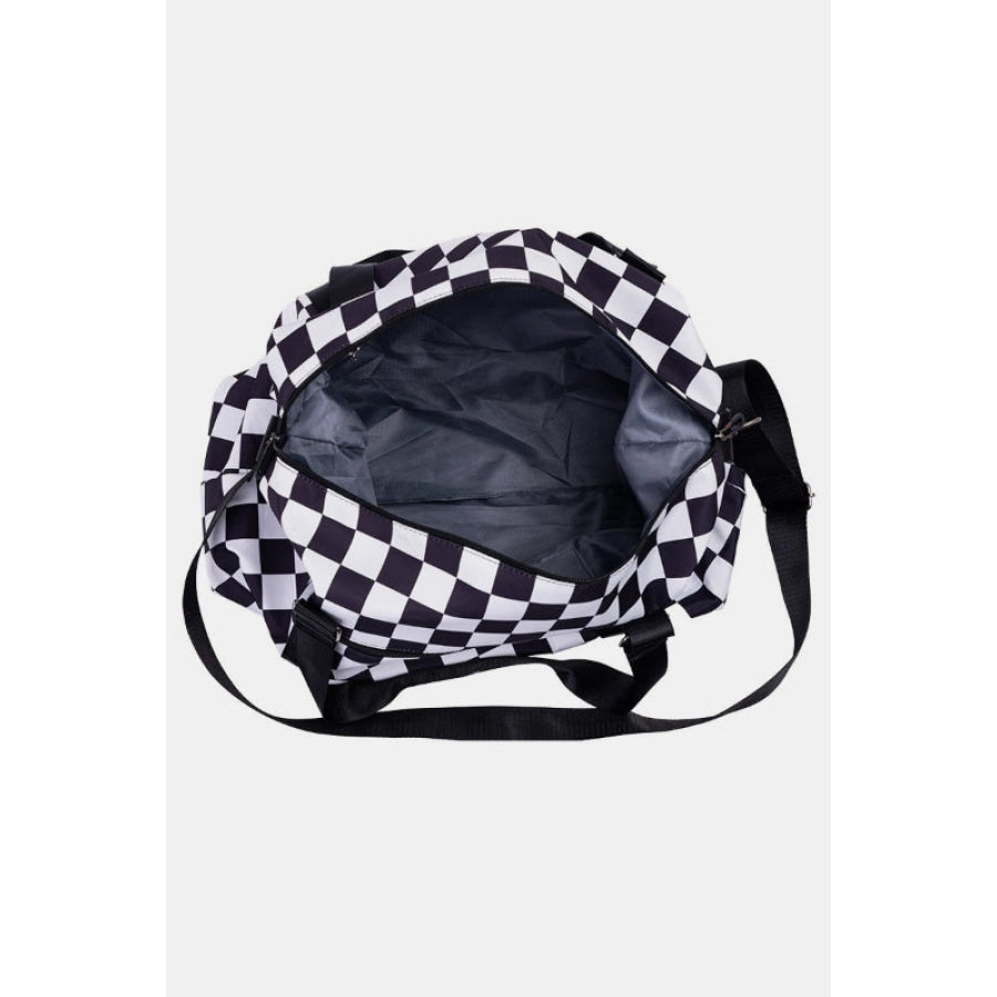 Zenana Checkered Multi-Pocket Travel Bag Apparel and Accessories