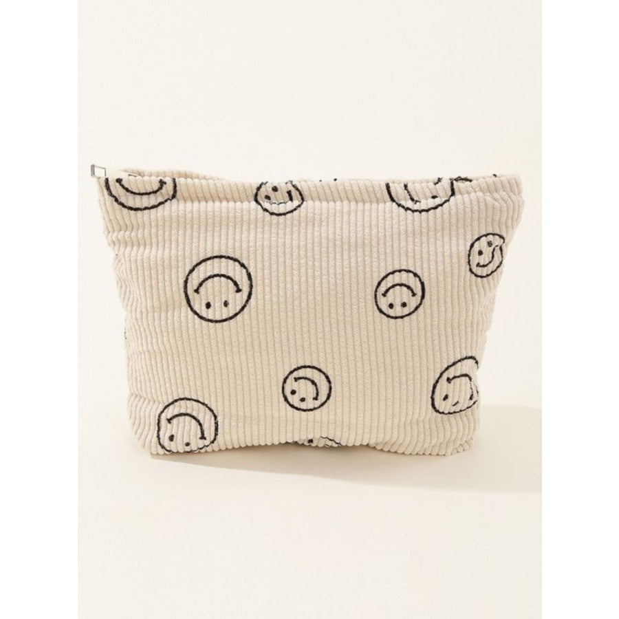 Zenana Corduroy Smile Clutch Bag Ivory / One Size Apparel and Accessories