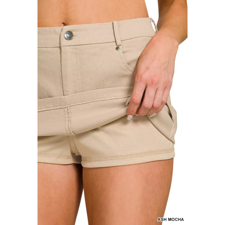 Zenana Cotton Twill Lined Mini Skirts Apparel and Accessories