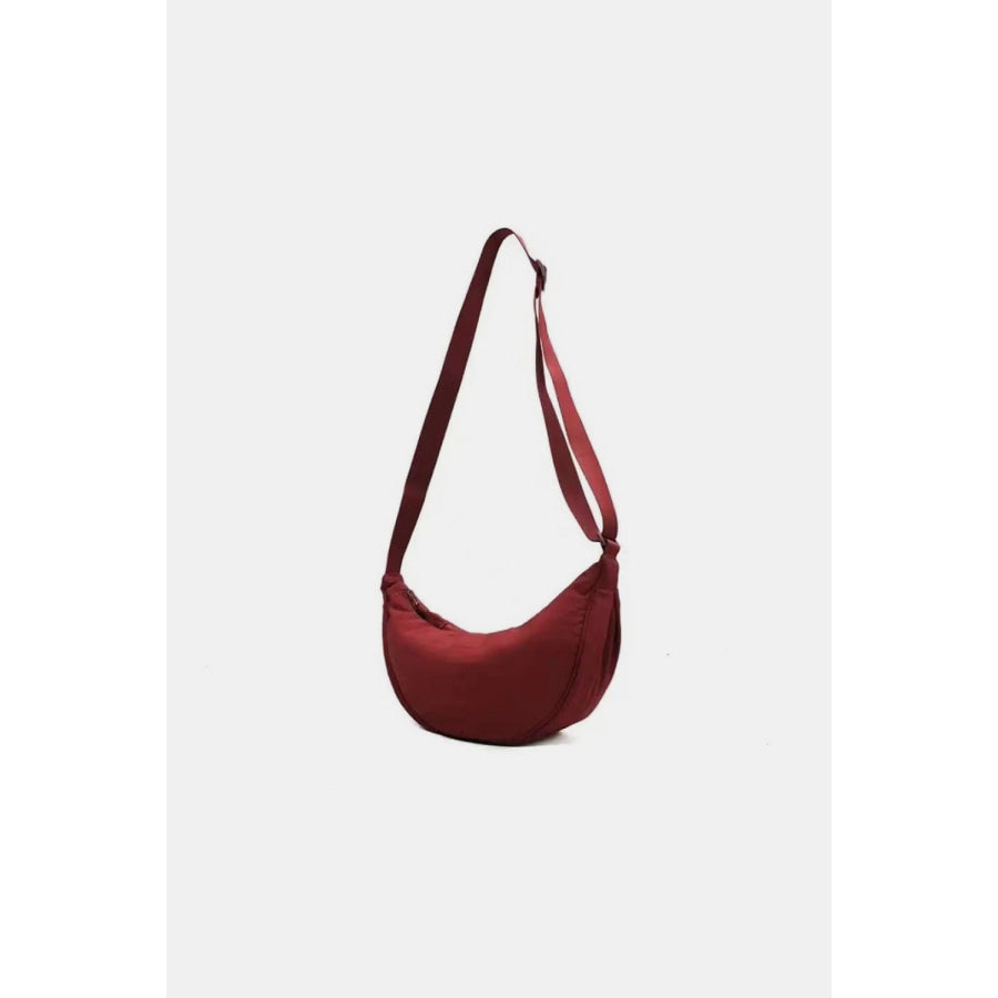 Zenana Crescent Crossbody Bag Dk Red / One Size Apparel and Accessories