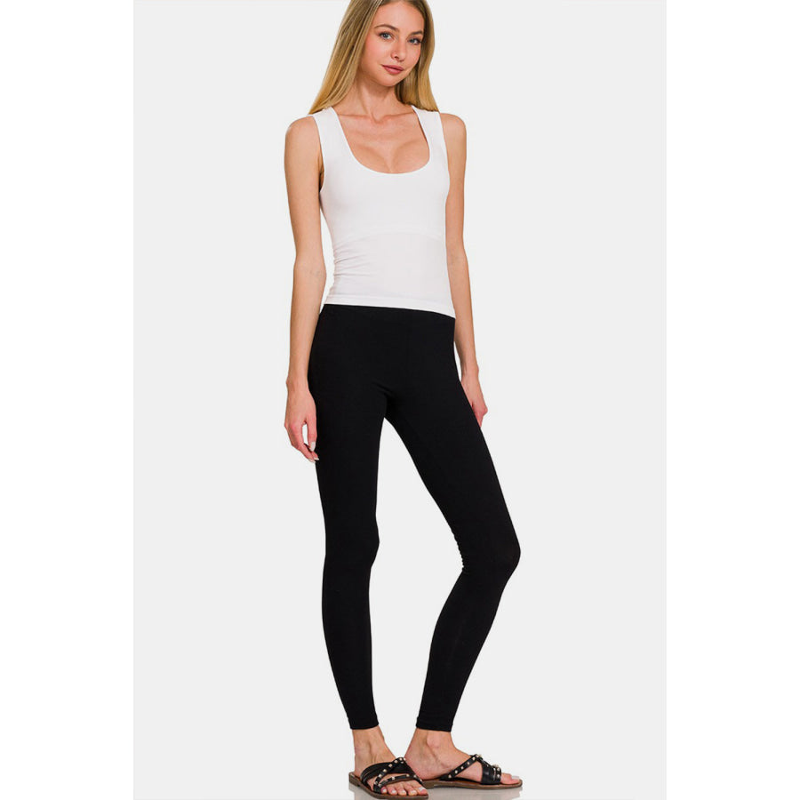 Zenana Cropped Padded Seamless Tank Apparel and Accessories