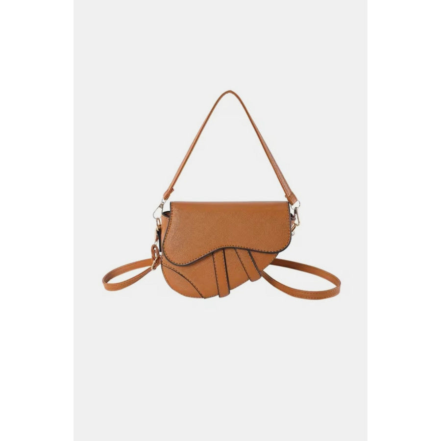 Zenana Zenana Crossbody Saddle Bag Camel / One Size Apparel and Accessories