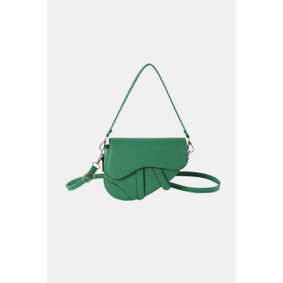 Zenana Zenana Crossbody Saddle Bag K Green / One Size Apparel and Accessories