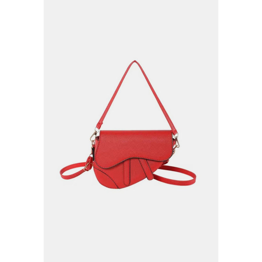 Zenana Zenana Crossbody Saddle Bag Ruby / One Size Apparel and Accessories