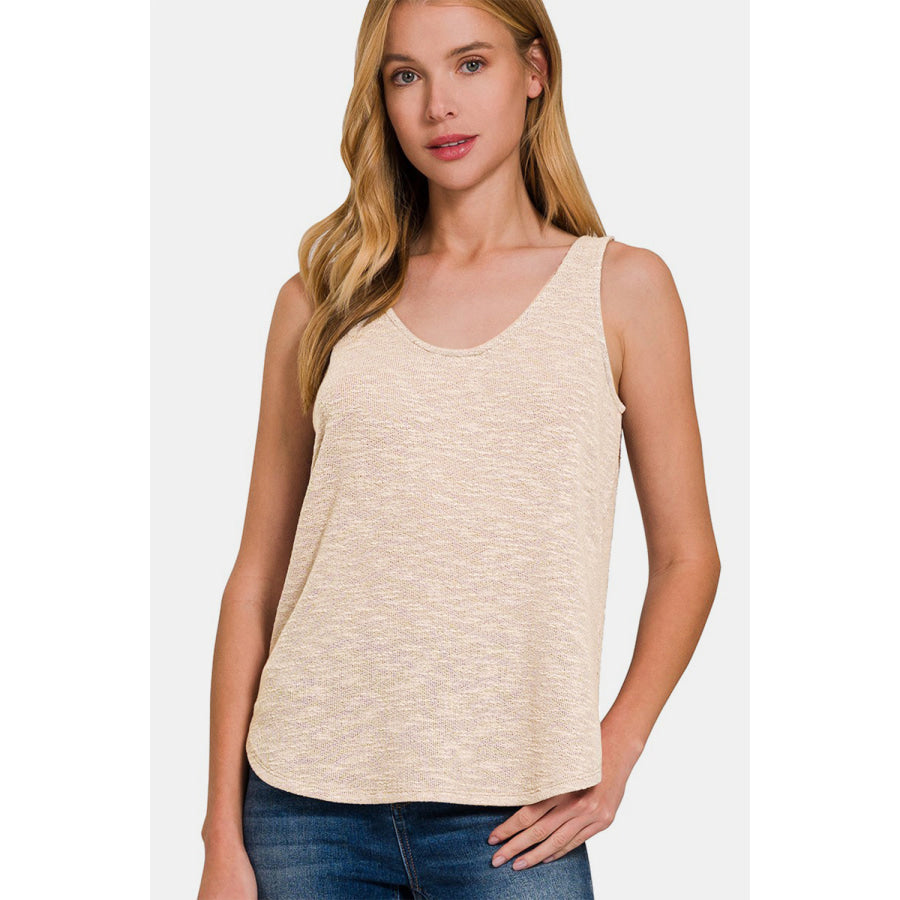 Zenana Curved Hem Round Neck Tank Apparel and Accessories