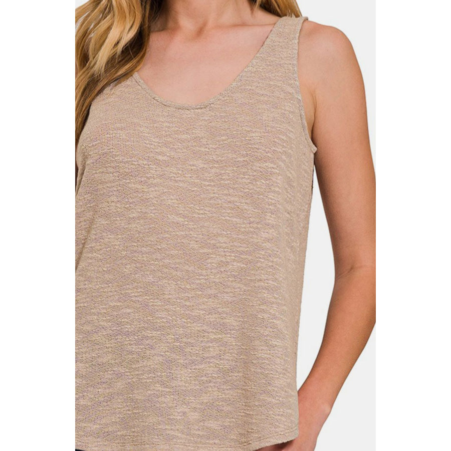 Zenana Curved Hem Round Neck Tank Apparel and Accessories