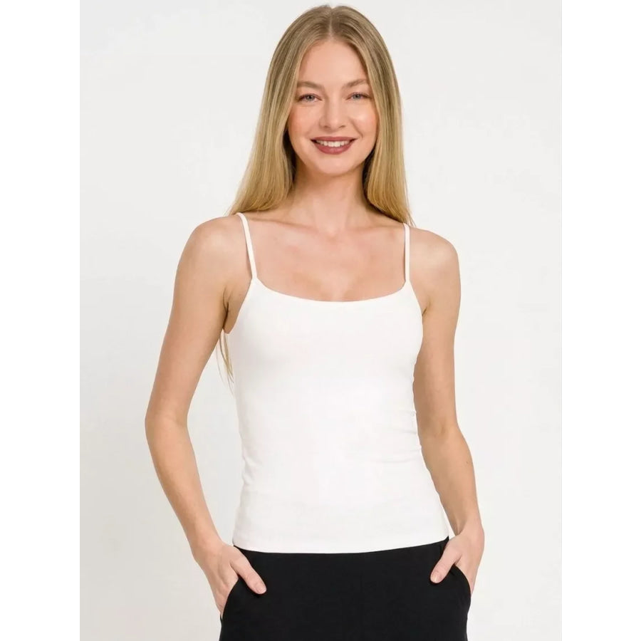 Zenana Double Layered Round Neck Spaghetti Cami Apparel and Accessories