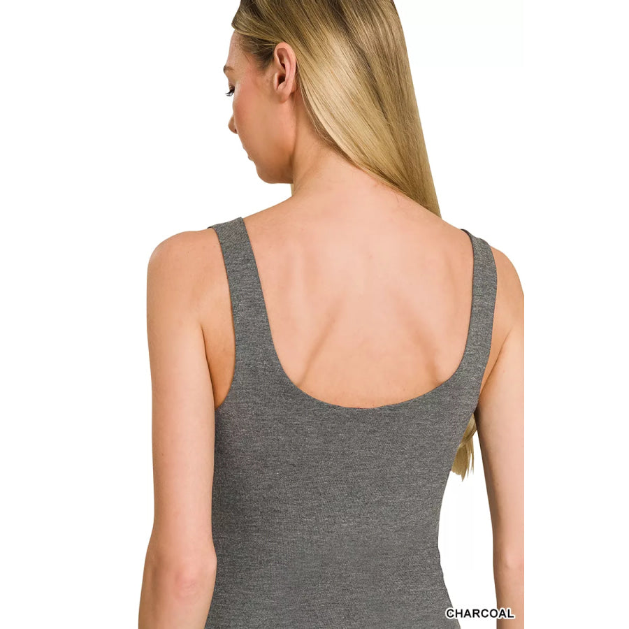 Zenana Double Layered Double Scoop Tank Top Apparel and Accessories