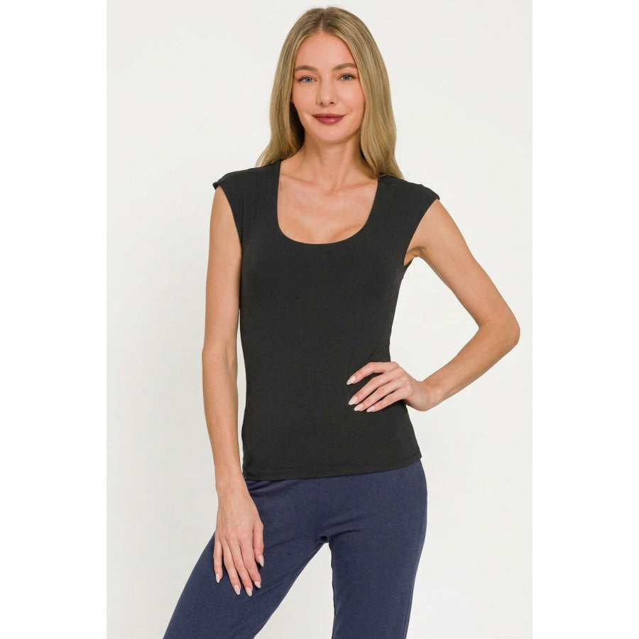 Zenana Double Layered Sleeveless Top Apparel and Accessories