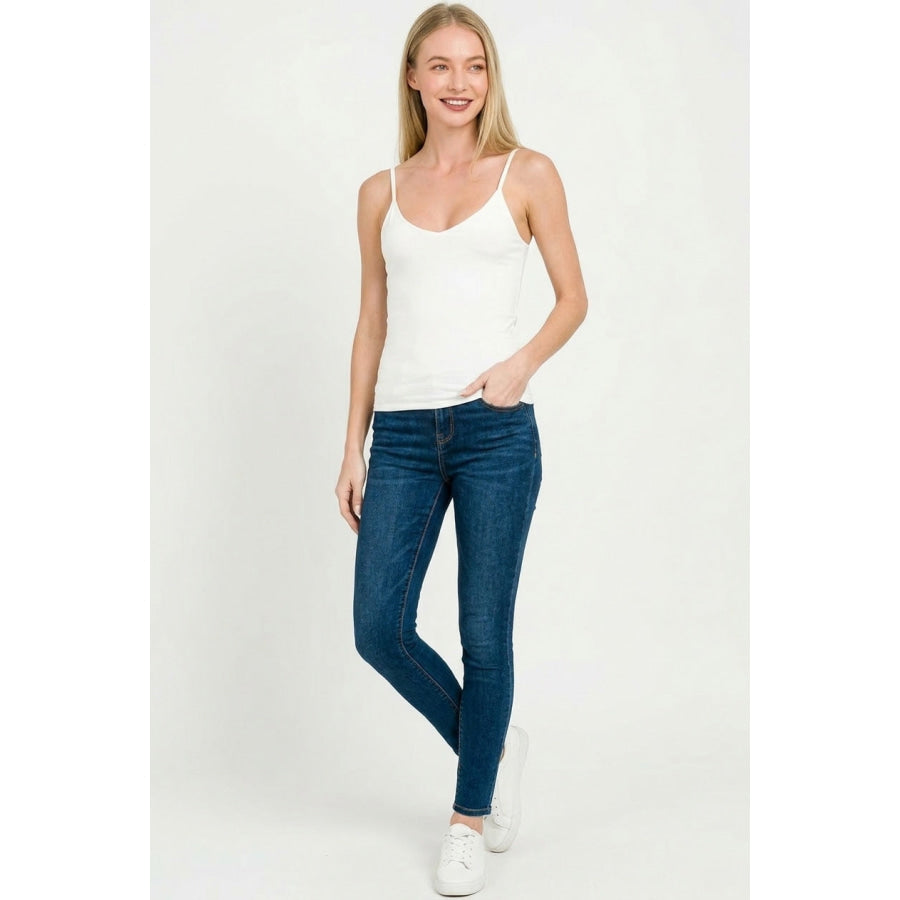 Zenana Double Layered V-neck Spaghetti Cami Apparel and Accessories