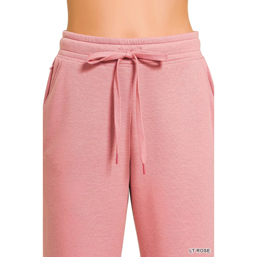 Zenana Drawstring Scuba Joggers with Pockets Apparel and Accessories