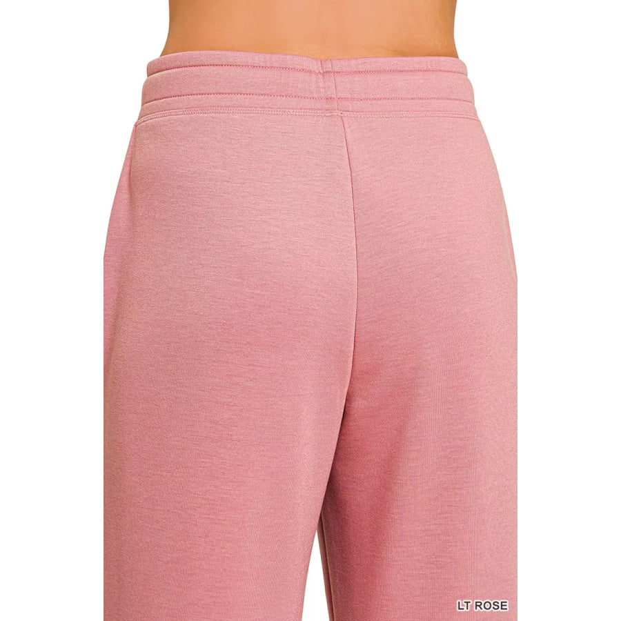 Zenana Drawstring Scuba Joggers with Pockets Apparel and Accessories
