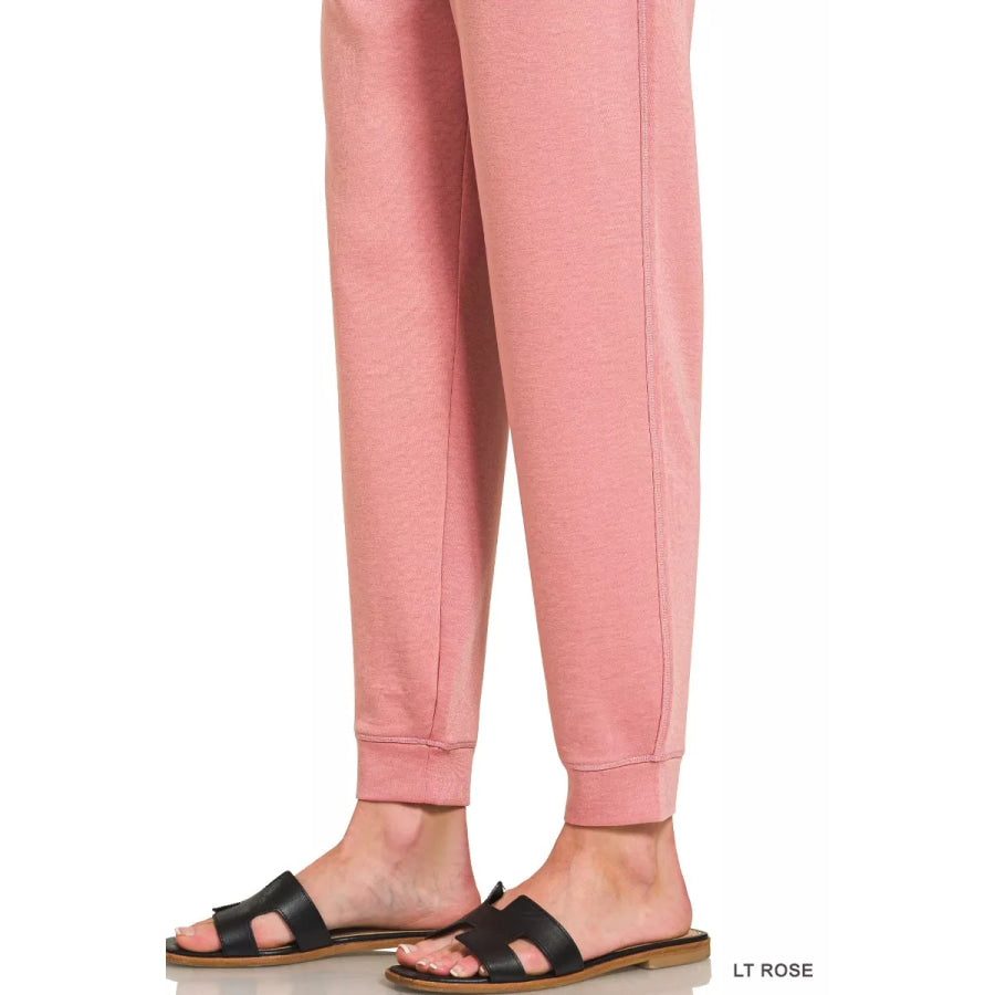 Zenana Drawstring Scuba Joggers with Pockets Apparel and Accessories