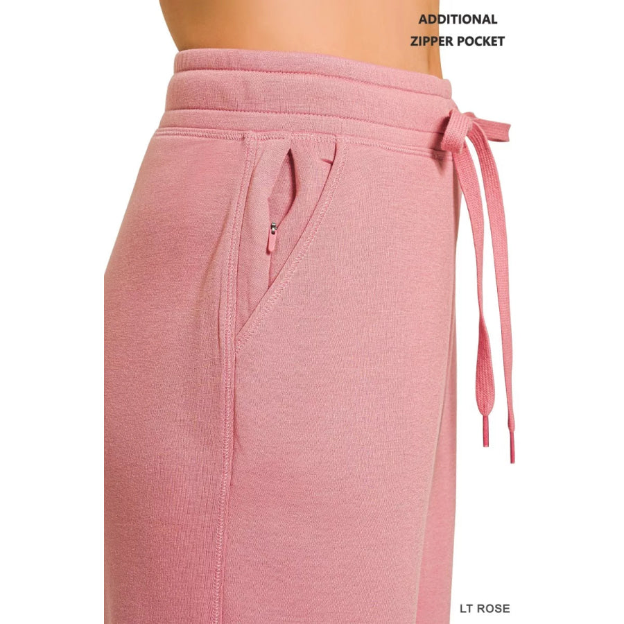 Zenana Drawstring Scuba Joggers with Pockets Apparel and Accessories