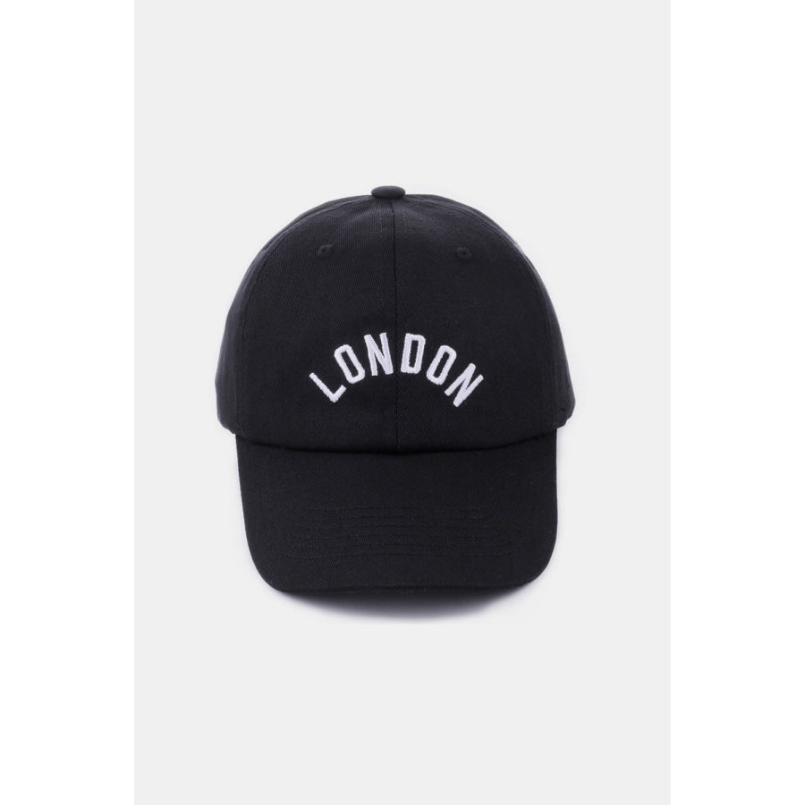 Zenana Embroidered City Baseball Cap London Black / One Size Apparel and Accessories