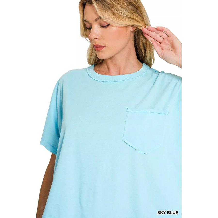 Zenana Exposed Seam Boxy Top Apparel and Accessories
