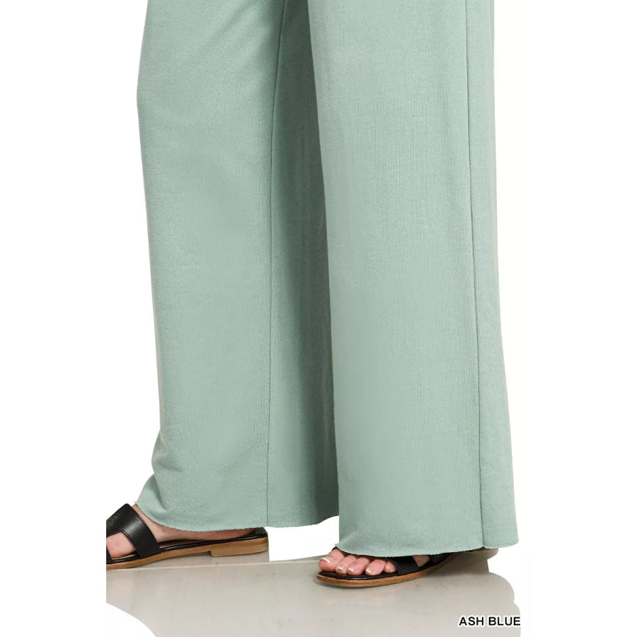 Zenana French Terry Wide Leg Sweatpants Apparel and Accessories