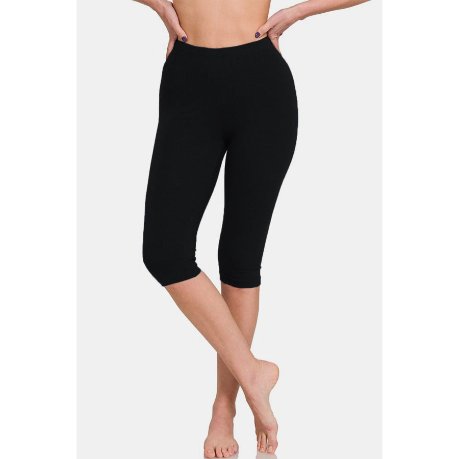 Zenana Full Size High Waist Capris Apparel and Accessories