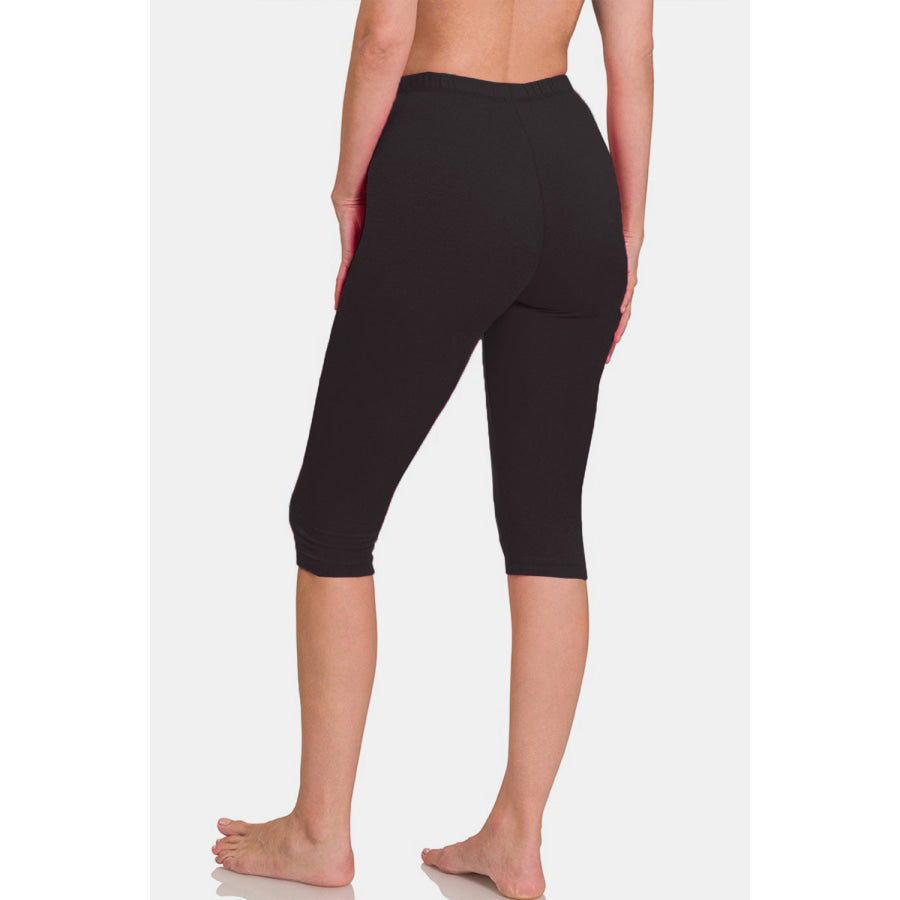 Zenana Full Size High Waist Capris Black / S Apparel and Accessories