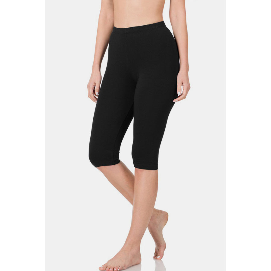 Zenana Full Size High Waist Capris Black / S Apparel and Accessories