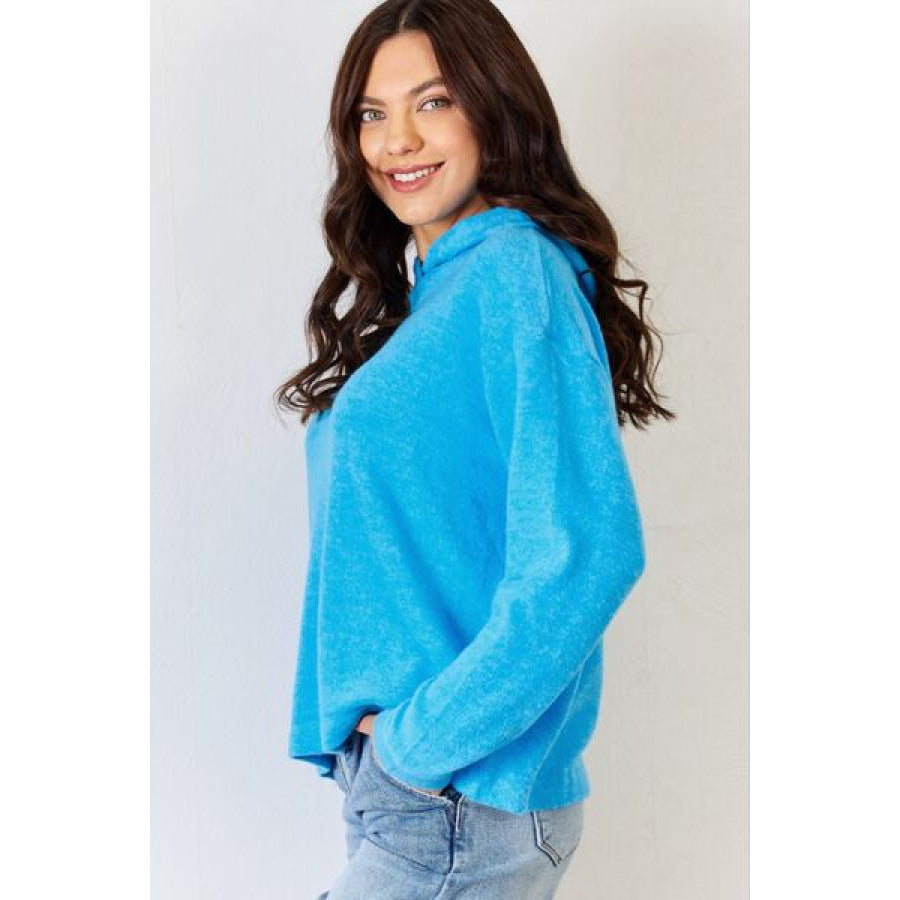 Zenana Full Size Long Sleeve Cozy Hoodie Apparel and Accessories