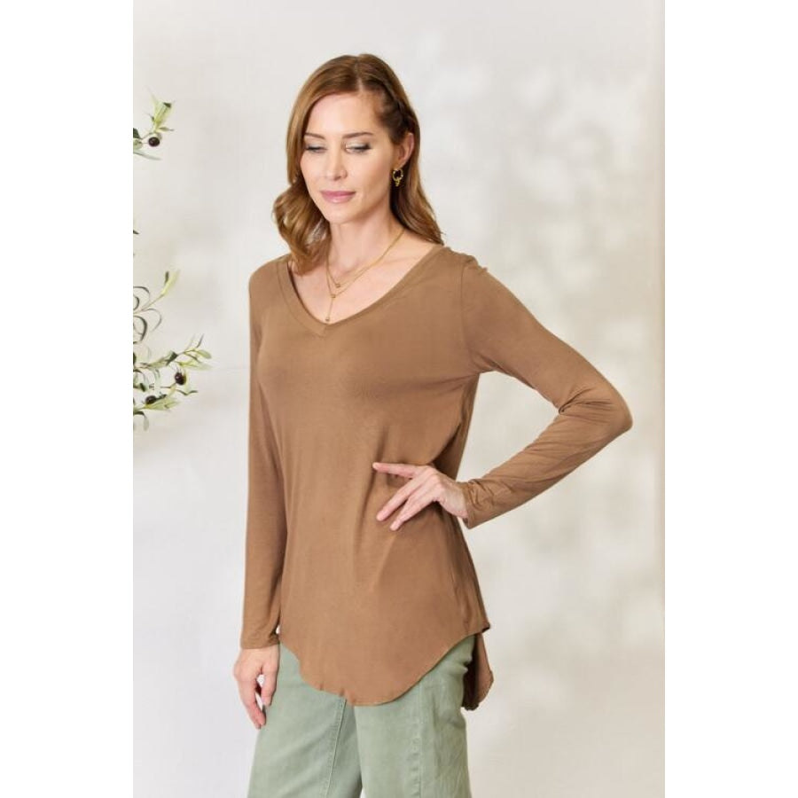 Sandee Rain Boutique - Zenana Full Size Long Sleeve V-Neck Top Trendsi - Sandee  Rain Boutique