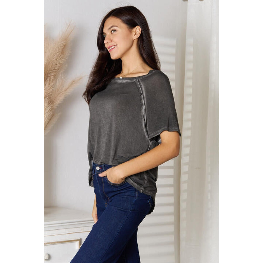 Zenana Full Size Round Neck Raglan Sleeve T-Shirt Clothing