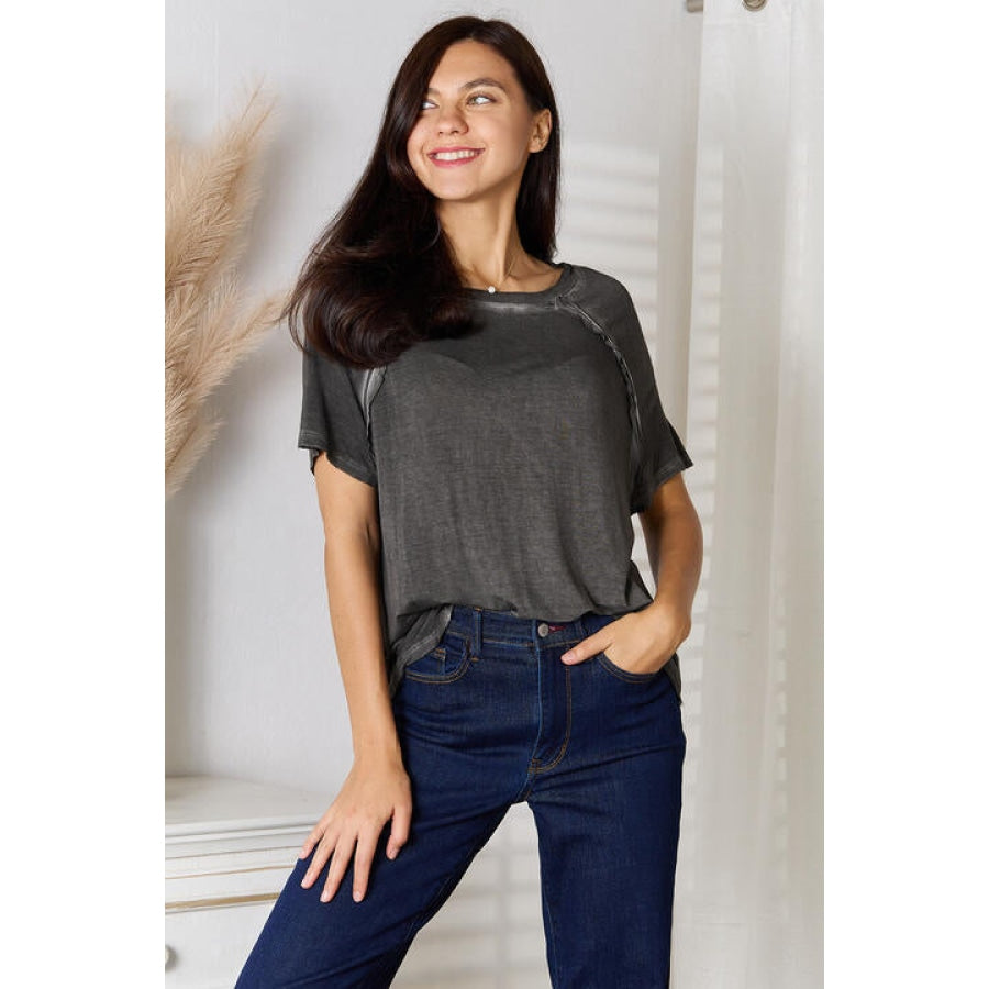 Zenana Full Size Round Neck Raglan Sleeve T-Shirt Clothing