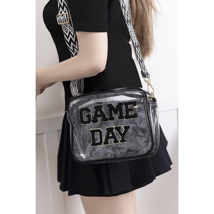 Zenana GAME DAY Stadium Approved Transparent Crossbody Bag Apparel and Accessories